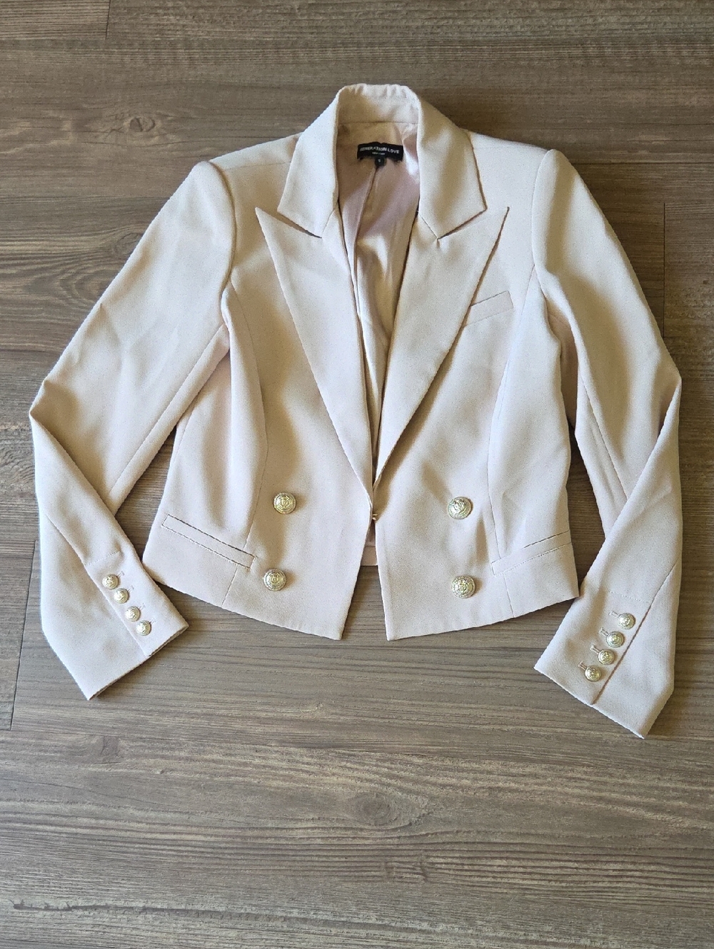 Generation Love Cropped Double-Breasted Blazer - Cream